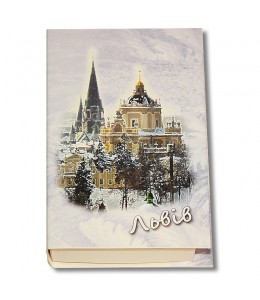 Коробка-Книга «Зимний Львов светлая» с конфетами